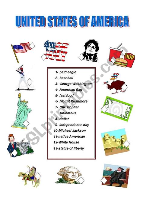 Usa Esl Worksheet By Chucky27