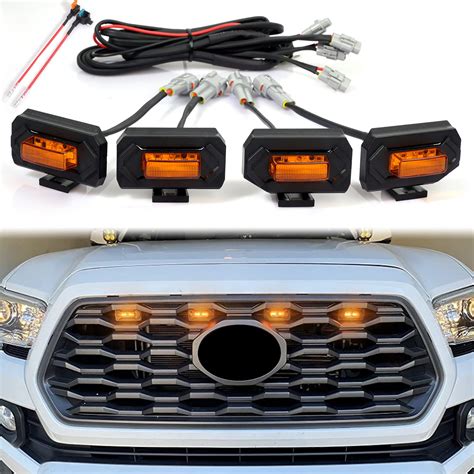 Upgraded Seven Sparta Grill Led Lights 4 Pcs Compatible With Toyota