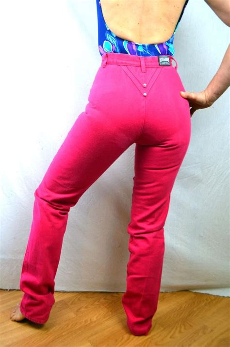 Hot Pink Vintage 80s High Waisted Rocky Mountain Western Jeans Rocky