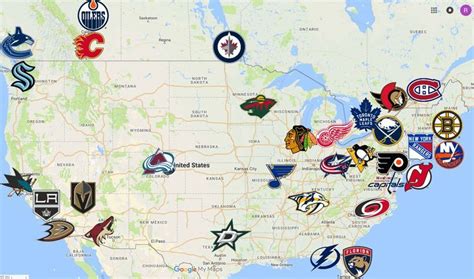 2021 Nhl Map Nhl Map National Hockey League