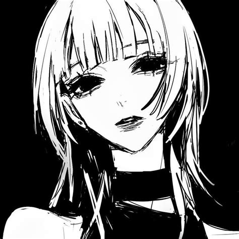 Anime Woman Cool Anime Girl Black And White Drawing Black White Art