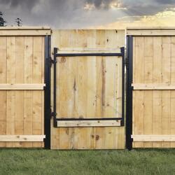 It doesn't get any more simple and efficient to build a wood gate. Adjust-A-Gate™ 36" to 72" Black AG-36 Series Steel Frame ...