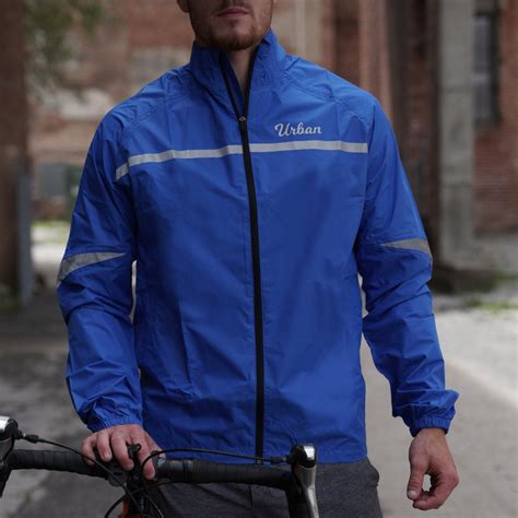 Urban Windproof And Waterproof Commuters Mens Cycling Jacket Blue