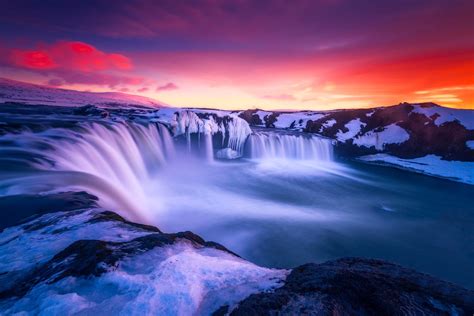 Iceland Nature Landscape Waterfall Wallpapers Hd Desktop And