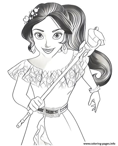 Gambar Disney Elena Avalor Coloring Page Printable Pages Di Rebanas
