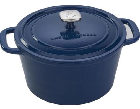Emeril Lagasse Navy Enameled 6 Qt Cast Iron Dutch Oven With Lid Well