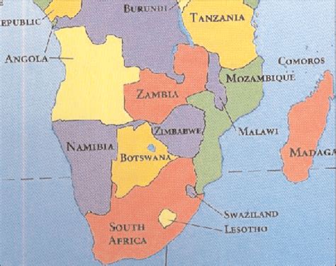Map Of Southern Africa Showing The Sadc Countries Download