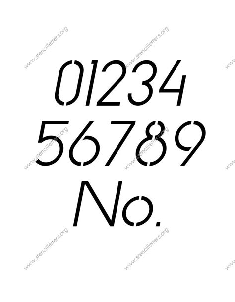 Basic Italic Number Stencils 0 To 9 Up To 36 Inch Printable File Size