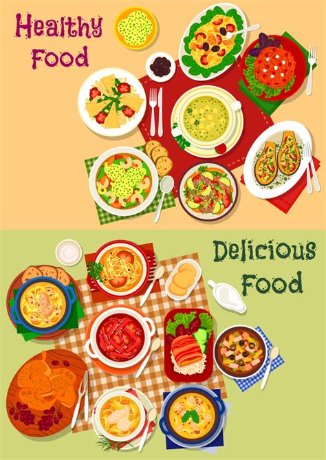 Download 49,073 healthy food free vectors. Healthy with delicious food vector template 02 free download