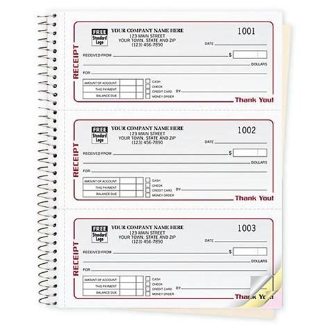 Business Receipt Book Personalized Prints Online Printing Services