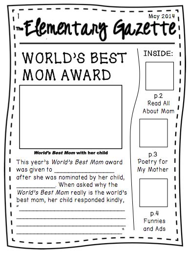 Current news with photos to help you see it and the background you need to understand it. Mother's Day Writing - Newspaper Activity (Print and ...