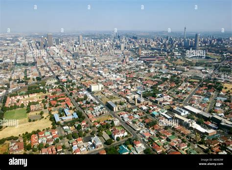 Aerial View Of Downtown Johannesburg And Its Eastern Suburbs In South