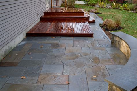 Ipe Wood Deck And Natural Cleft Bluestone Patio Contemporary Patio