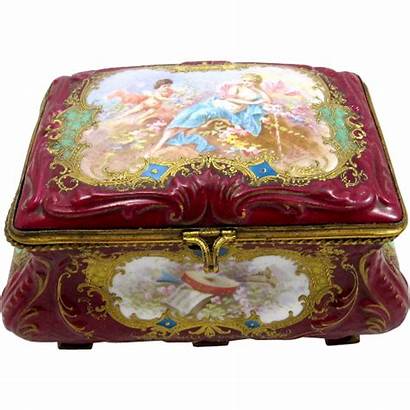 Sevres Pink Porcelain Box Jewelery Antique Jewelry