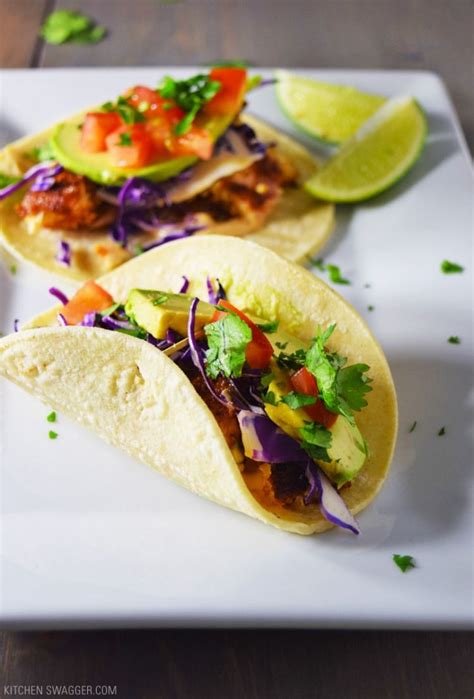This blackened fish tacos recipe is easily manageable for a weeknight dinner. Blackened Fish Tacos Recipe | Kitchen Swagger