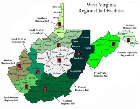 West Virginia Regional Jails Map West Virginia Virginia Jail