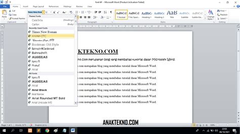 Cara Mengubah Jenis Huruffont Di Microsoft Word Teks And Default