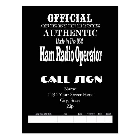 Official Genuine Made Usa Ham Radio Qsl Card