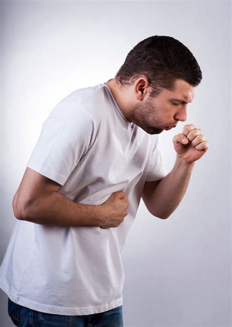 Coughing Man Stock Photo Image Of Ache Male Brunette 38210982