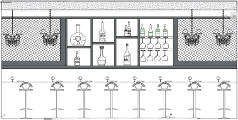Bar Elevation Cad Drawing Is Given In This Cad File Download This D Cad File Now Cadbull