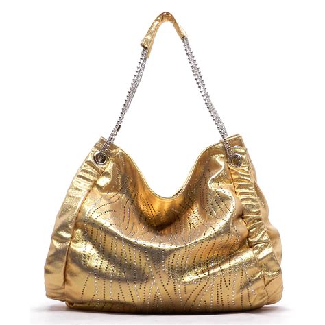 F909 Gold Metallic Handbags Fashion World