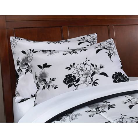 Black And White Flower Bedding Vclife Black Floral Duvet Cover Set