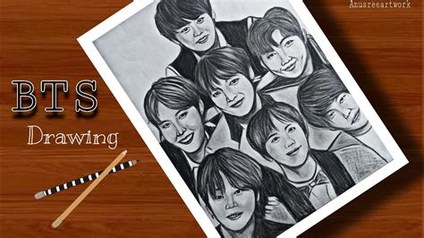 Bts방탄소년단 Drawinghow To Draw Bts Memberspencil Sketch Drawing
