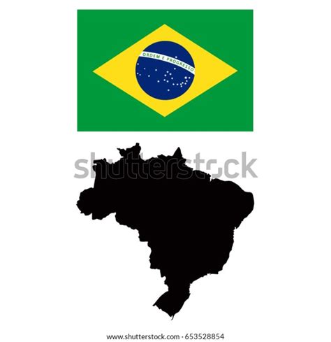Vector Illustration Brazil Flag Map Stock Vector Royalty Free 653528854 Shutterstock