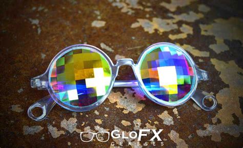 glofx clear kaleidoscope glasses rainbow bug eye flat back lightweight design ebay