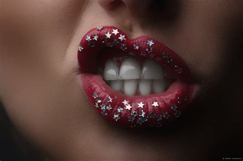 Wallpaper Face Women Stars Closeup Red Lipstick Teeth Mouth