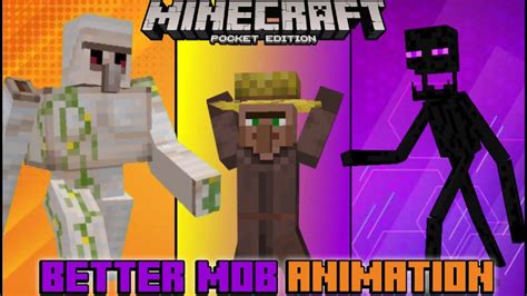 Better Mob Animations Pack 119 118 For Minecraft Pebedrock Mc