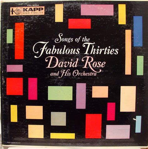 David Rose Songs Of The Fabulous Thirties Music