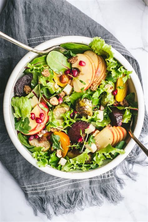 Roasted Vegetable Salad With Apple Cider Shallot Vinaigrette Food