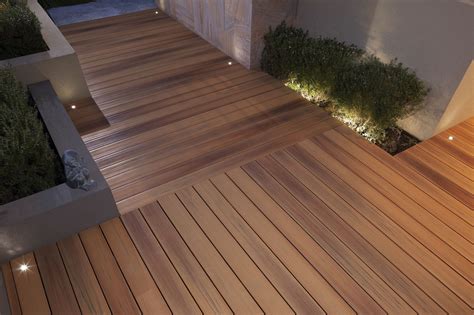 Duralife Siesta Decking In Golden Teak Night Shot Composite Decking