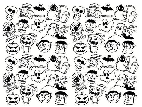 Doodle Halloween Halloween Adult Coloring Pages