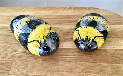 Pin By Sandra Rennie On Stones Bee Rocks Rock Crafts Hand Painted