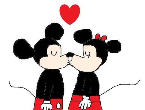 Mickey Mouse And Minnie Mouse Kissing By Mikeeddyadmirer89 On Deviantart