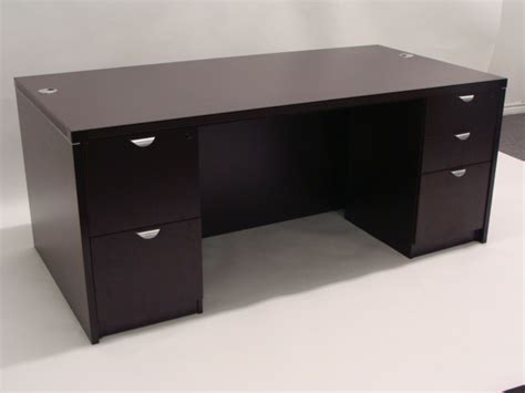 Espresso Double Pedestal Desk Ofco Office Furniture