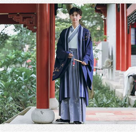 Blue Hanfu For Men Historical Costumes During The Wei And Jin Etsy Canada