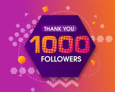 1000 Followers Thank You Vector Premium Download