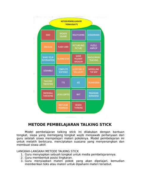 Metode Pembelajaran Talking Stick Metode Pembelajaran Talking Stick