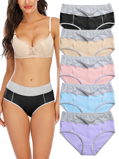 women s high waisted cotton underwear ladies soft full coverage briefs panties multipack soft