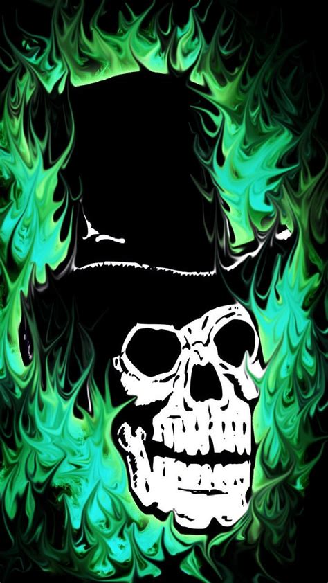 Discover Green Fire Skull Wallpaper Best In Cdgdbentre