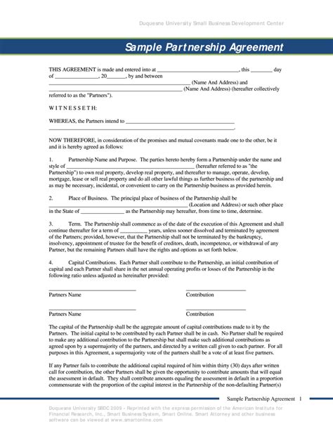 Partnership Agreement Template Word Fill Out And Sign Online Dochub