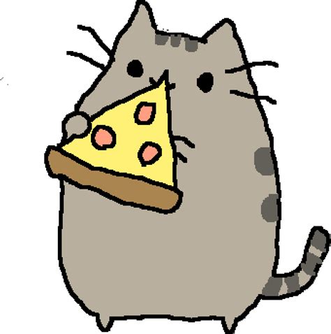 Cat Eating Pizza Png - Pusheen Eating Pizza Clipart - Large Size Png Image - PikPng