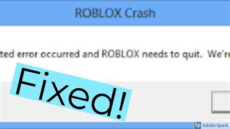 How To Fix Roblox Crash 2018 Youtube