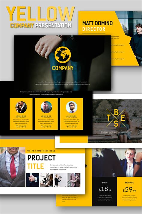 Yellow Company Business Presentation Powerpoint Template For 19