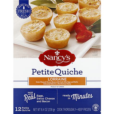 Nancys Lorraine Petite Quiche Frozen Snacks 12 Ct 84 Oz Box