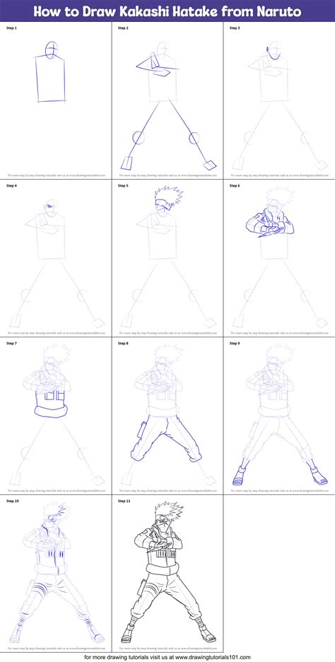 How To Draw Kakashi Hatake From Naruto Printable Step By Step Drawing