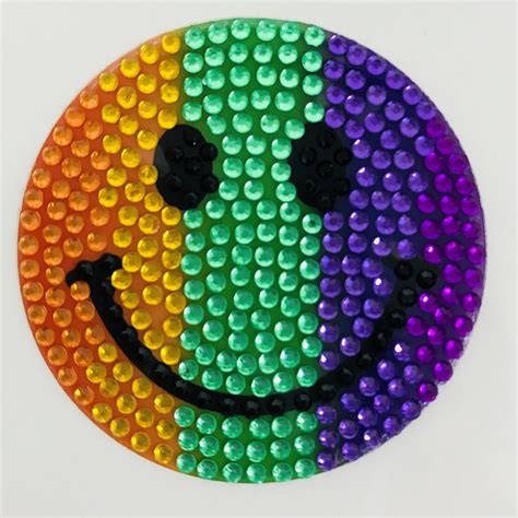 Rainbow Smiley Face Glitter Sticker Each